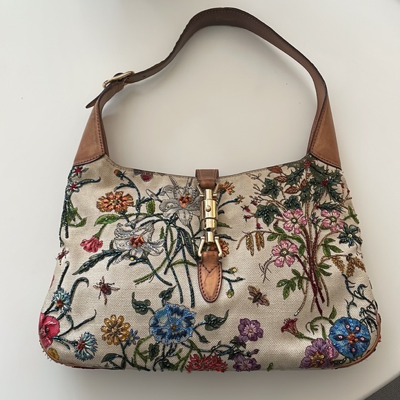 ✨GUCCI FLORA BEADED JACKIE O BAG -RARE ✨Limited Edition✨Make an offer✨ - Picture 1 of 9